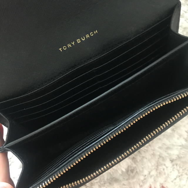 極美品 TORY BURCH ショルダーバッグ ウォレット レザー 黒