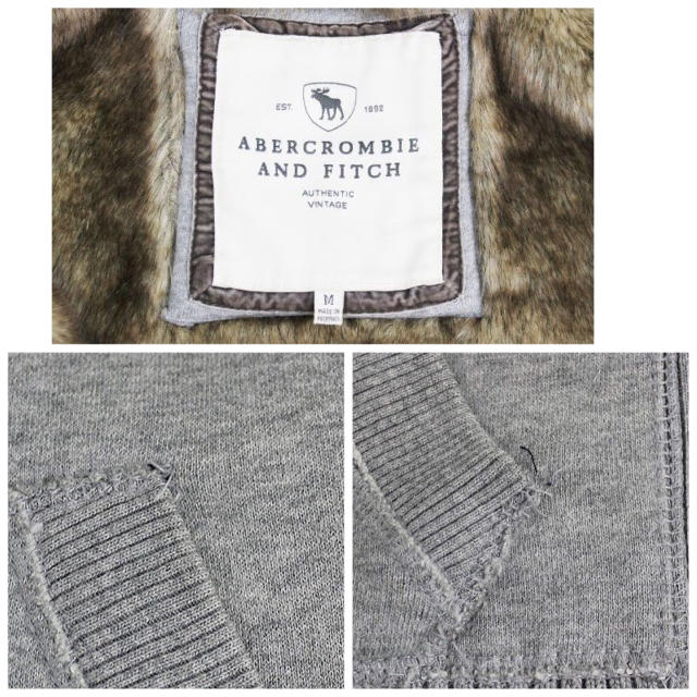 Abercrombie&Fitch(アバクロンビーアンドフィッチ)のアバクロンビー ＆ フィッチ パーカー グレー ベージュ 中古 レディースのトップス(パーカー)の商品写真