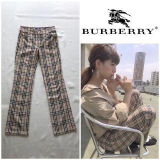 バーバリー(BURBERRY)のバーバリー ブルーレーベル ストレッチ ノバチェック パンツ 34(カジュアルパンツ)