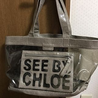 シーバイクロエ(SEE BY CHLOE)のSEE BY CHLOE PVCトートバッグ クロコダイル パイソン値下げ中(トートバッグ)