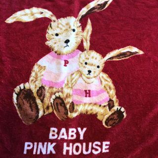 ピンクハウス(PINK HOUSE)のボーダーうさぎ大判バスタオル🐰(タオル/バス用品)