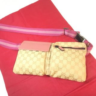 有名なブランド GUCCI マーモント ウェストバッグ ピンクベージュ