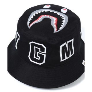 アベイシングエイプ(A BATHING APE)のBAPE SHARK バケットハット 黒(ハット)