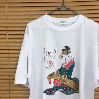 モードスタイル 【3L】舞妓 浮世絵 花魁 Tシャツ 超ビッグサイズ 奇抜(Tシャツ/カットソー(半袖/袖なし))