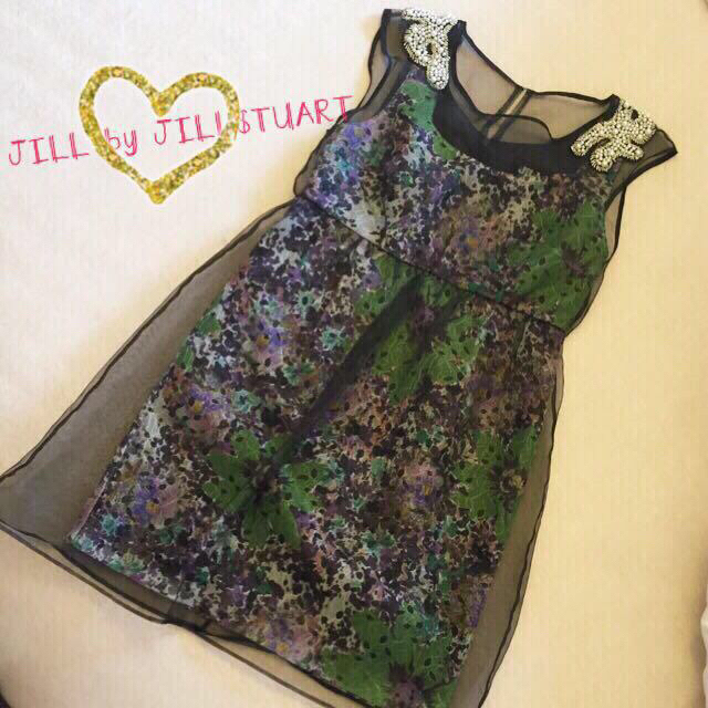 JILL by JILLSTUART(ジルバイジルスチュアート)のジル♡オーガンジーフラワーワンピース レディースのワンピース(ミニワンピース)の商品写真