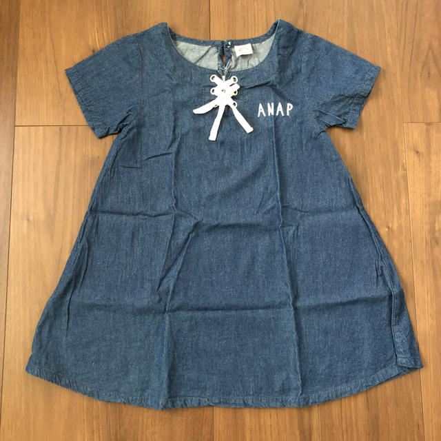 ANAP Kids(アナップキッズ)のANAPデニムワンピース120cm キッズ/ベビー/マタニティのキッズ服女の子用(90cm~)(ワンピース)の商品写真