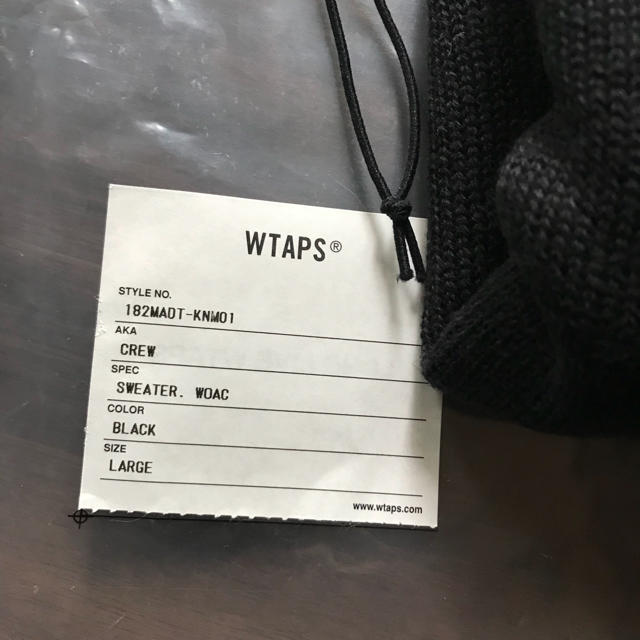 W)taps(ダブルタップス)の18AW WTAPS CREW SWEATER WOAC 黒 L メンズのトップス(ニット/セーター)の商品写真