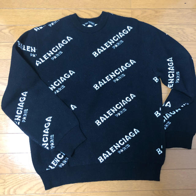 Balenciaga(バレンシアガ)の確実正規品 BALENCIAGA ロゴ Intarsia ニットセーター BK メンズのトップス(ニット/セーター)の商品写真