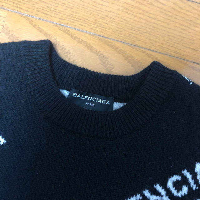 Balenciaga(バレンシアガ)の確実正規品 BALENCIAGA ロゴ Intarsia ニットセーター BK メンズのトップス(ニット/セーター)の商品写真