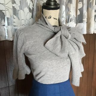 ランバンオンブルー(LANVIN en Bleu)のなるたん様 専用  リボン フリル ニット(カットソー(半袖/袖なし))