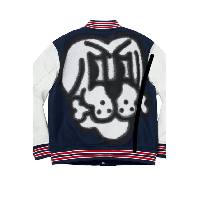 supreme bone varsity jacket (s) ネイビー定価以下スタジャン