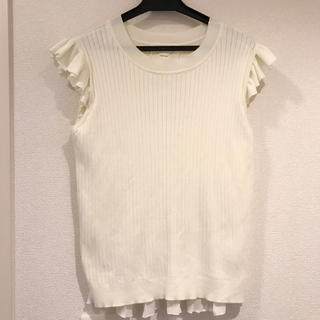 クチュールブローチ(Couture Brooch)のニットトップス  ホワイト Couture brooch(Tシャツ(半袖/袖なし))
