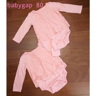 ベビーギャップ(babyGAP)のbabygap 80 ペプラムロンパース(ロンパース)