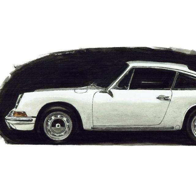 GC-803ポルシェ911T限定版画 直筆サイン額装●作家 平右ヱ門美術品/アンティーク