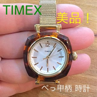 タイメックス(TIMEX)の【美品】TIMEX NEW ヘレナ 30mm べっ甲柄 時計 レディース(腕時計)