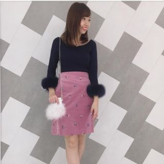 ウィルセレクション(WILLSELECTION)のウィルセレクション♡ファー付きハートカットニットトップス(ニット/セーター)