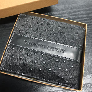 財布　革製品　ブラック　箱有り(折り財布)