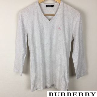 バーバリーブラックレーベル(BURBERRY BLACK LABEL)の美品 BURBERRY BLACK LABEL 7分袖Tシャツ ライトグレー(Tシャツ/カットソー(七分/長袖))