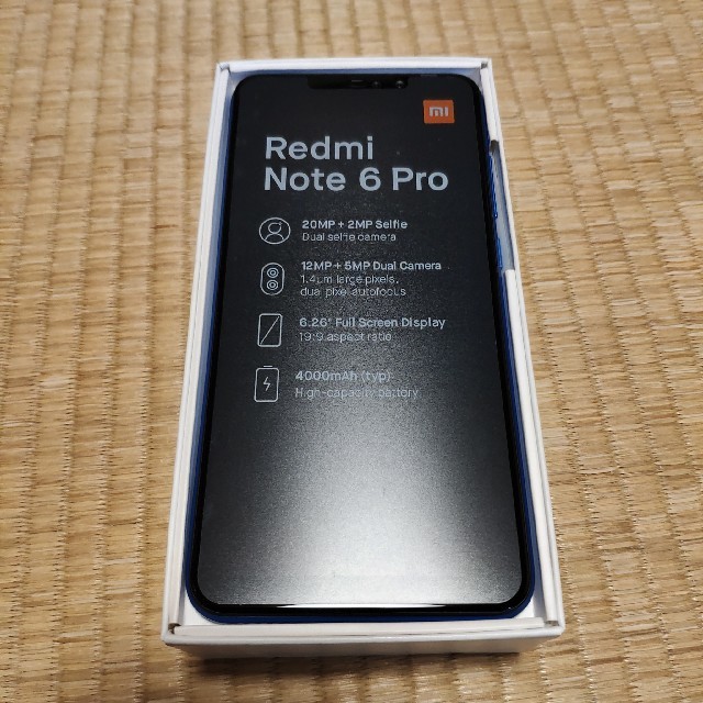 Xiaomi redmi note 6 pro 3GB32GB版 simフリー
