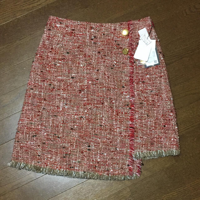 ツイード 赤 スカート
