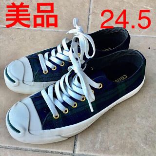 コンバース(CONVERSE)のJACK PURCELL BLACKWATCH ネイビー、グリーン 24.5(スニーカー)