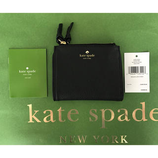 ケイトスペードニューヨーク(kate spade new york)の新品 ケイトスペード 折財布 ブラック レザー(財布)
