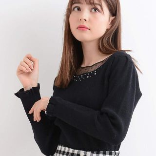 マジェスティックレゴン(MAJESTIC LEGON)のMAJESTIC LEGON ドットチュールスカラップニット(ニット/セーター)