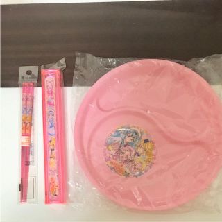 バンダイ(BANDAI)のHUGっと！プリキュア  ランチ皿プレートお箸セット(キャラクターグッズ)