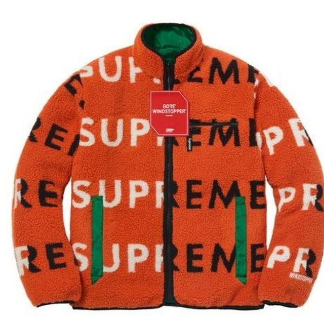 Supreme Reversible Logo Fleece Jacket L