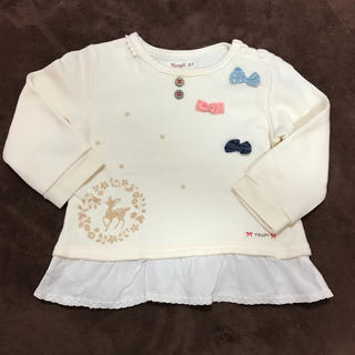 ユッピー(Youpi!)のキャオリン様専用！ ユッピー トレーナー 長袖  リボン バンビ 白 95(Tシャツ/カットソー)