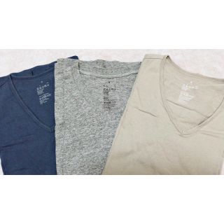 ムジルシリョウヒン(MUJI (無印良品))の【無印良品 VネックTシャツ】  3枚セット(Tシャツ/カットソー(半袖/袖なし))