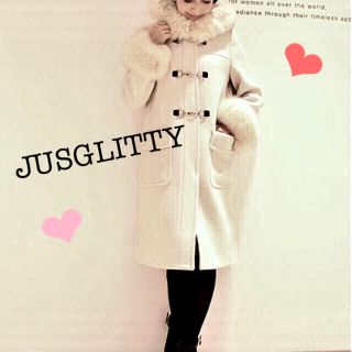 ジャスグリッティー(JUSGLITTY)のPP様専用＊美品ジャスグリッティー フォックスファー付きビットダッフルコート(ロングコート)