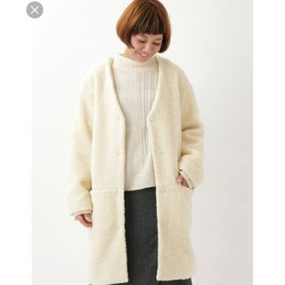 ダブルクローゼット(w closet)のvネック ボアコート(毛皮/ファーコート)