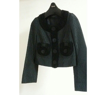 コトゥー(COTOO)の♡美品♡薄手のジャケット　ショートコート　ブラック(ノーカラージャケット)