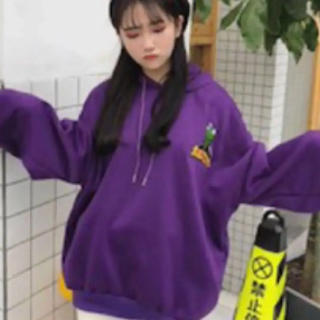 韓国ファッションパーカー 紫パーカー♡(パーカー)