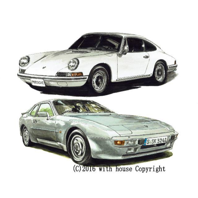 GC-809ポルシェ911T/944限定版画 直筆サイン額装●作家 平右ヱ門 1