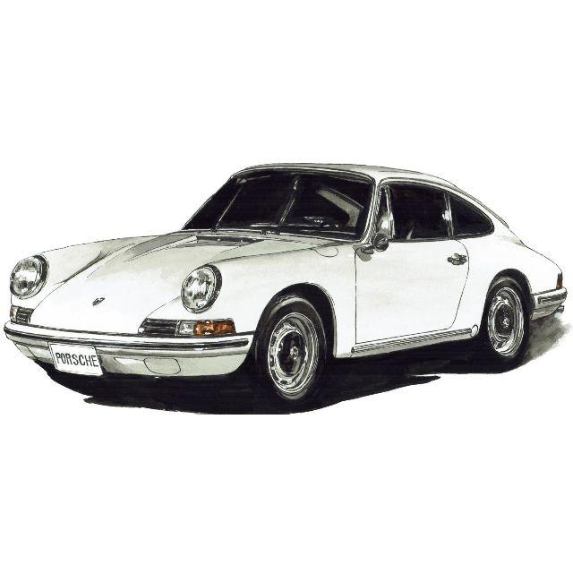 GC-809ポルシェ911T/944限定版画 直筆サイン額装●作家 平右ヱ門 2