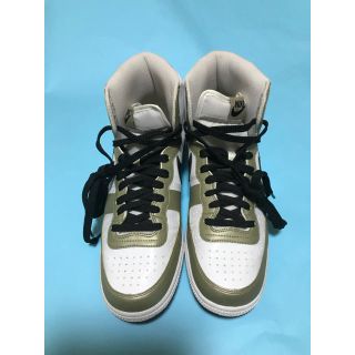 ナイキ(NIKE)のナイキ ハイカット バスケットシューズ 白×金×黒 28.5cm(スニーカー)