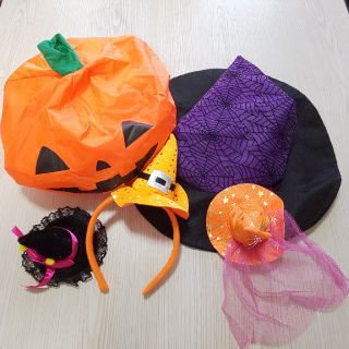 【再値下げしました】ハロウィン☆被り物、カチューシャ、パッチン留め ５個(アクセサリー)