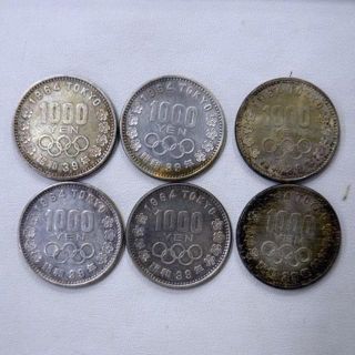 昭和39年 東京 TOKYO オリンピック 1000円 ６枚(貨幣)
