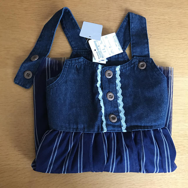 mou jon jon(ムージョンジョン)のmou jon jon サロペットスカート キッズ/ベビー/マタニティのキッズ服女の子用(90cm~)(ワンピース)の商品写真