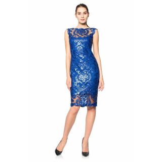 タダシショウジ(TADASHI SHOJI)の新品　Tadashi Shoji ドレス 膝丈ワンピース ブルー　スパンコール(ひざ丈ワンピース)