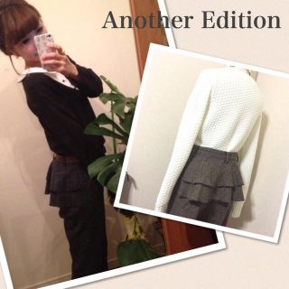 アナザーエディション(ANOTHER EDITION)のAEバックペプラムパンツ(クロップドパンツ)