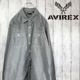 アヴィレックス(AVIREX)の【鉄板】アヴィレックス　ワークシャツ　XLサイズ　デザイン　プリント(シャツ)