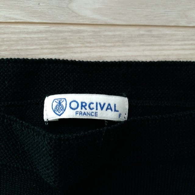 美品★ORCIVAL オーチバル★ウール100%ボーダーニットワンピース　黒×白 2