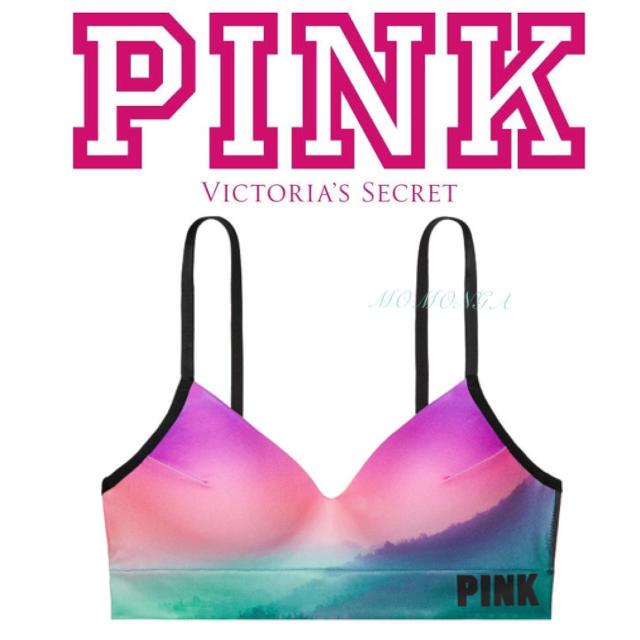 Victoria's Secret(ヴィクトリアズシークレット)の新品 VS PINK ヴィクトリアシークレット レインボー スポーツブラ S スポーツ/アウトドアのトレーニング/エクササイズ(トレーニング用品)の商品写真