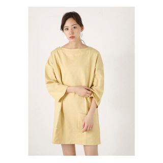 マウジー(moussy)のCotton loose PK OP / イエロー ワンピース(ひざ丈ワンピース)