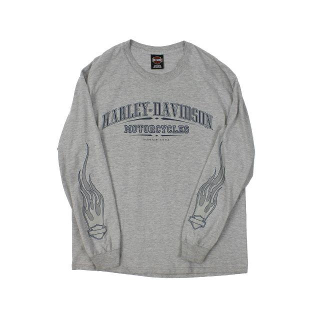 Harley Davidson - 古着 長袖tシャツ ロンt ハーレーダビッドソン 袖 