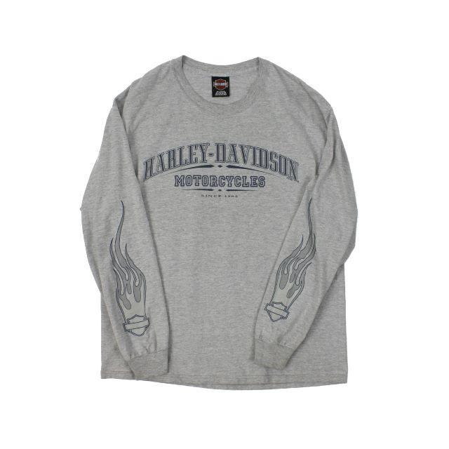 Harley Davidson - 古着 長袖tシャツ ロンt ハーレーダビッドソン 袖