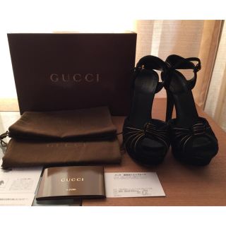 グッチ(Gucci)のGUCCI グッチ 37.5 正規 本物 サンダル パンプス(ハイヒール/パンプス)